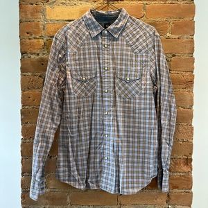 Gap Plaid Snap Button Down Shirt